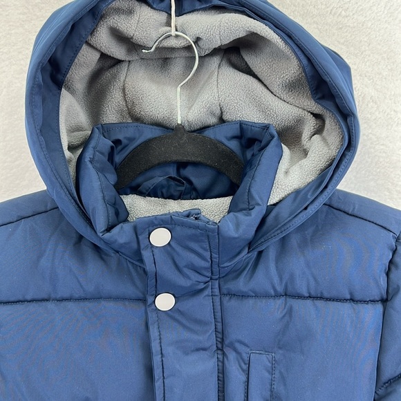 Member’s Mark Ultimate Snow Jacket Sz 5-6 Navy Quilted Puffer Hood Thick Warm - Picture 3 of 13